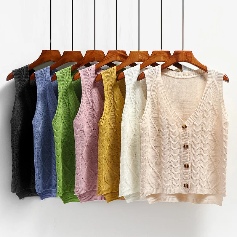 2020 Новое поступление осенне зимний женский модный вязаный жилет Повседневный