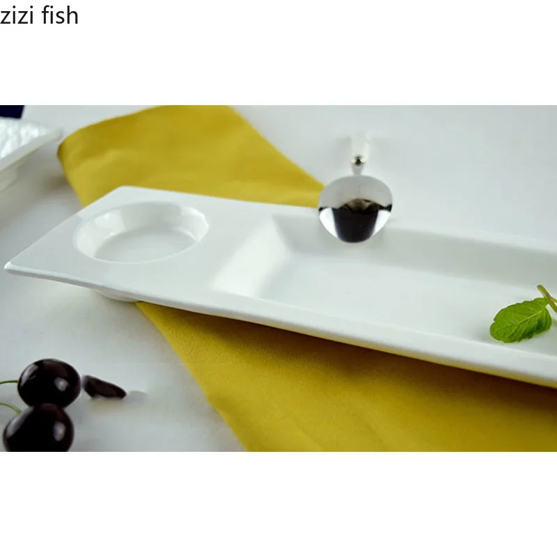 Керамическая тарелка для закусок длинная картофеля фри крылышка курицы риса