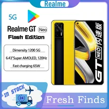 Original global realme gt neo flash edição 5g smartphone 120hz amoled mtk deminsty 1200 65w 4500mah carga rápida 64mp câmera nfc (1)