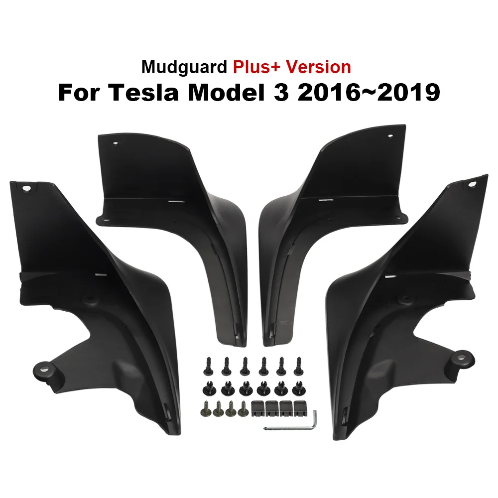 Plugs Dabecan 4 шт. брызговик автомобиля для Tesla модель 3- передние/задние аксессуары для крыльев Авто брызговик брызговики снег брызговики - Цвет: Plugs