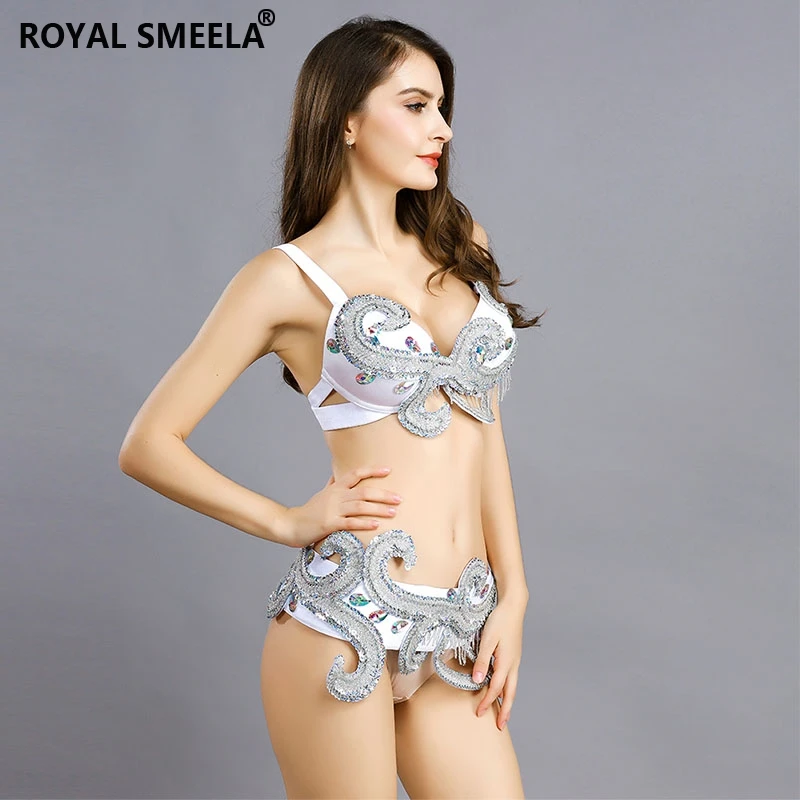 Сверкающими блестками бисером танец живота костюм одежда пикантные Для женщин