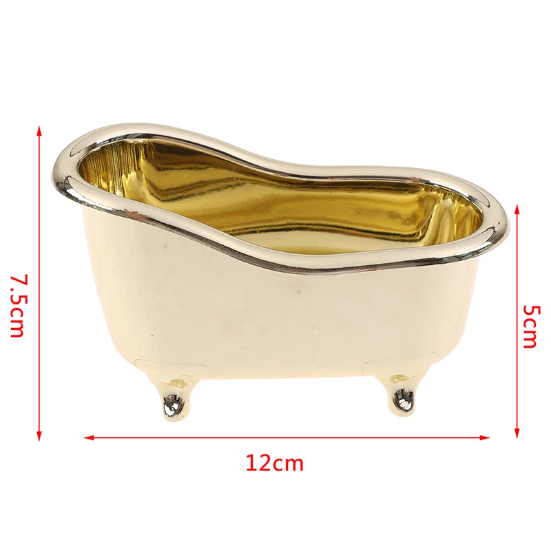 

Mini Bathtub Soap Jewelry Storage Box Makeup Organizer Container Desktop Sundry Storage Case Gold Silver Sundries Storage Box