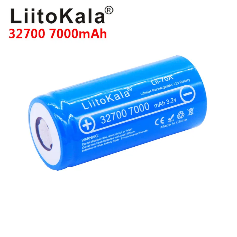 NEW LiitoKala 32700 Lii-70A 3.2v 7000mAh lifepo4 rechargeable battery cell LiFePO4 5C discharge | Электроника