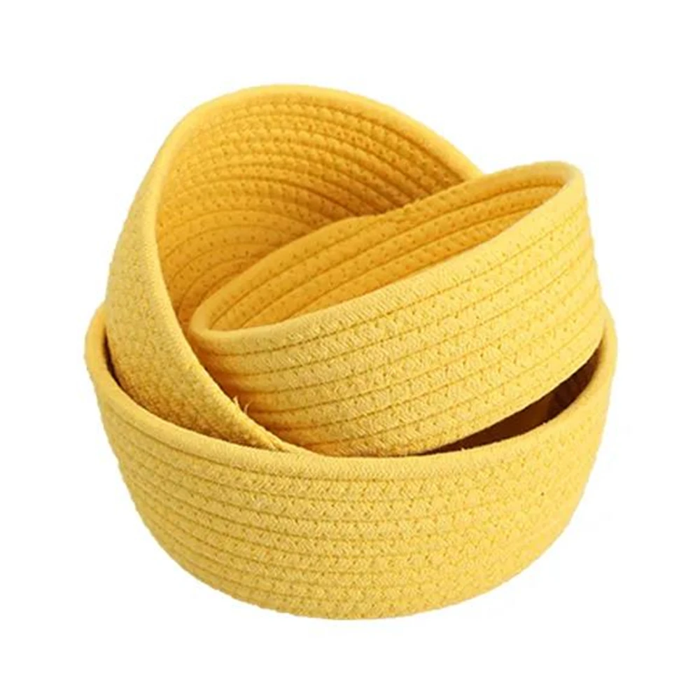 

Thick Cotton Rope Box Baby Toy Snacks Keys Cloth Sundries Tray Basket Desktop Organizer Home