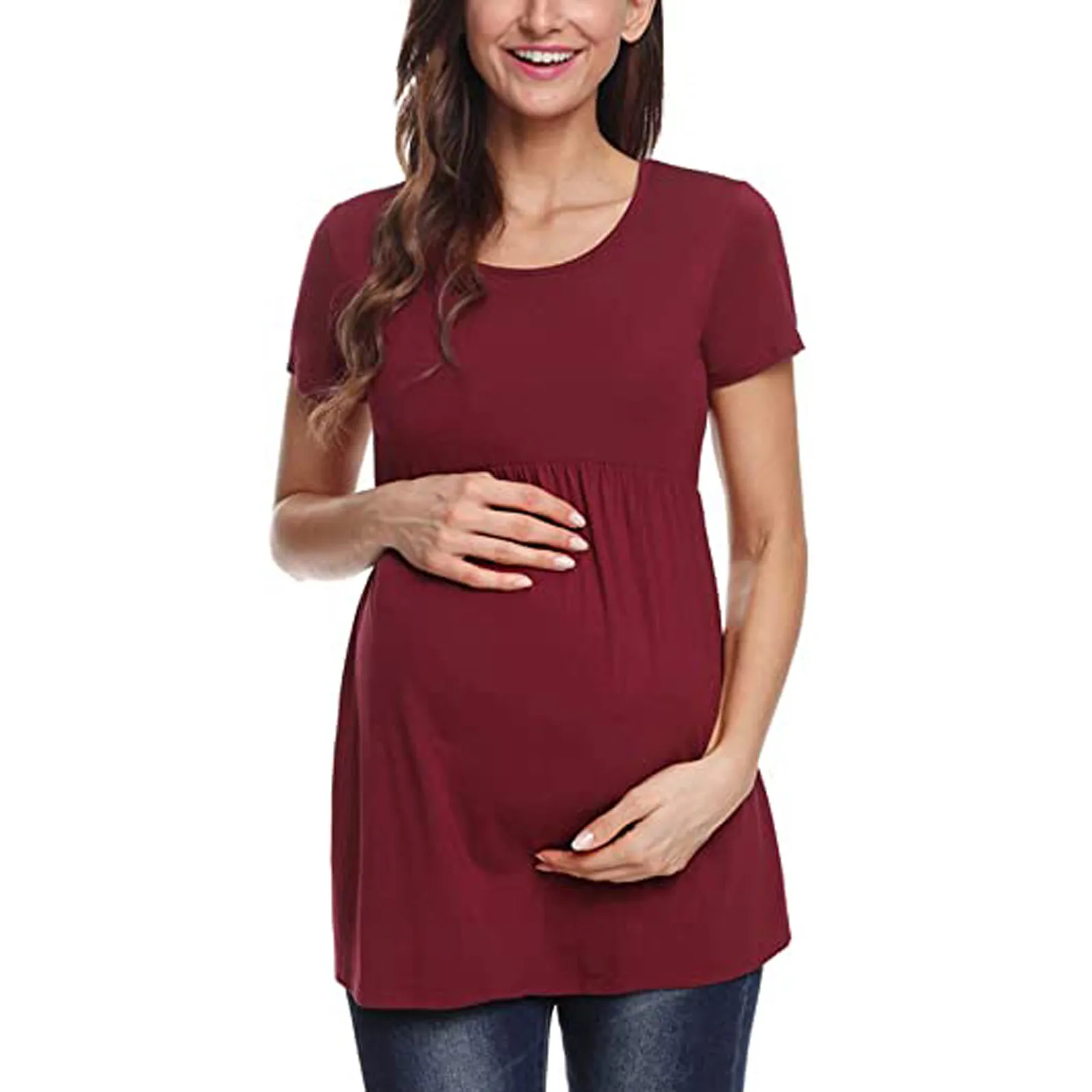 

Maternity Dresses Pregnancy Clothes Women Maternity Short Sleeve Fashion Print Tops Pregnancy T-shirt Clothes Maternity Dress