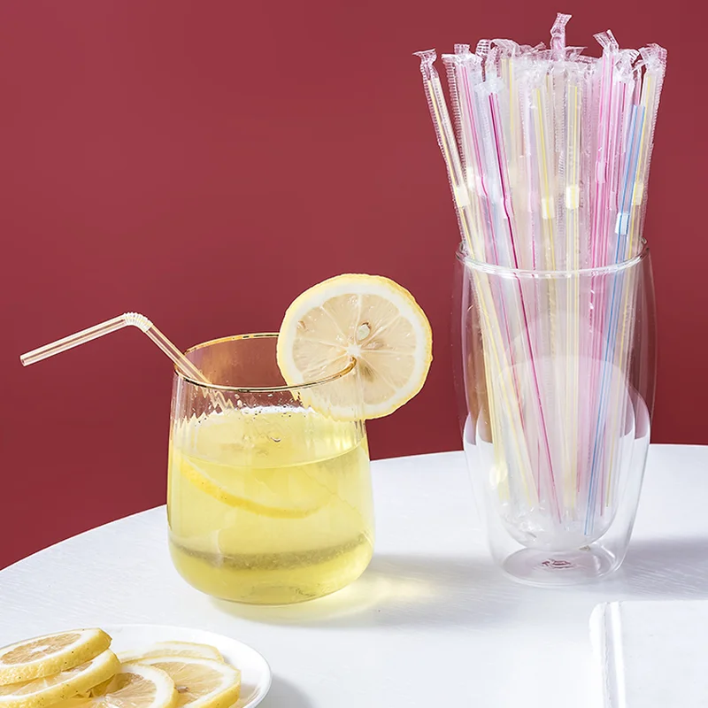 Одноразовые соломинки индивидуально упакованные домашние соковые напитки