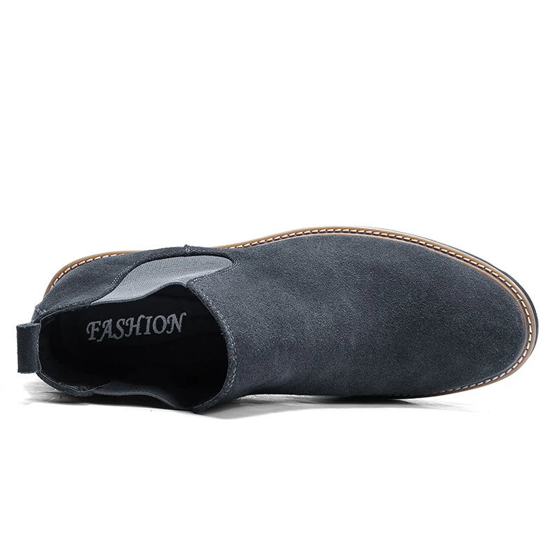 Ботинки Челси мужские кожаные Осень-зима черные серые синие | Обувь