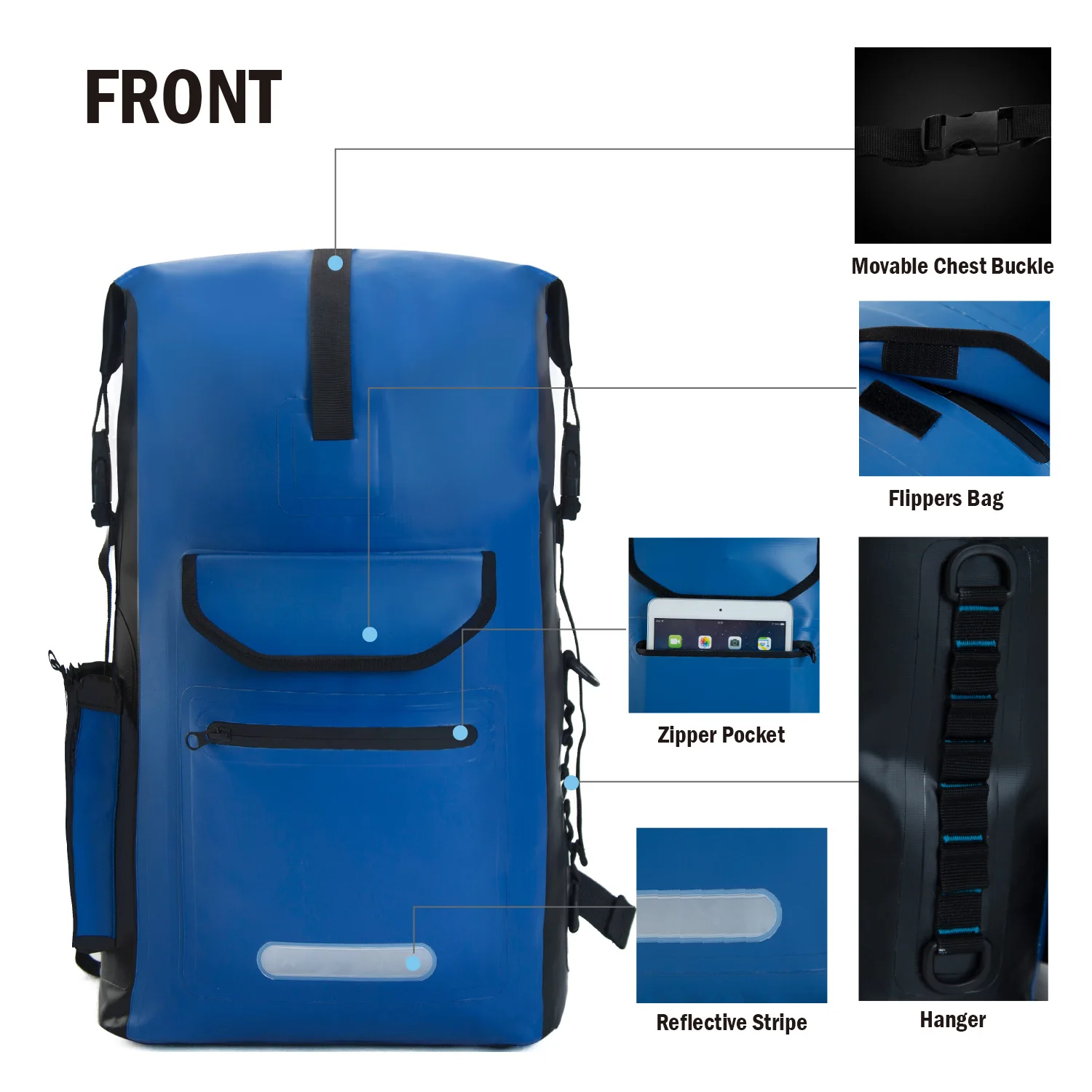 Hot-selling Seaside Products, Solid Color Outdoor Waterproof Bag, Hiking and Camping Backpack, Easy To Carry