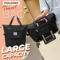 2021 foldable shopping trolley cart foldable reusable eco large waterproof bag luggage wheels basket non woven market bag pouch