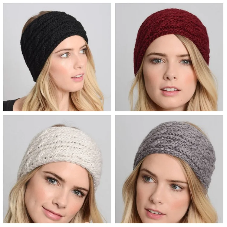 Расширенный трехрядный повязка на голову хиджаб шарф теплая акриловая шаль