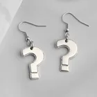 1 пара подвесок с вопросами, висячие серьги, символ, висячие серьги для женщин и девушек, подарки на вечерние, сделай сам, металлические украшения ручной работы