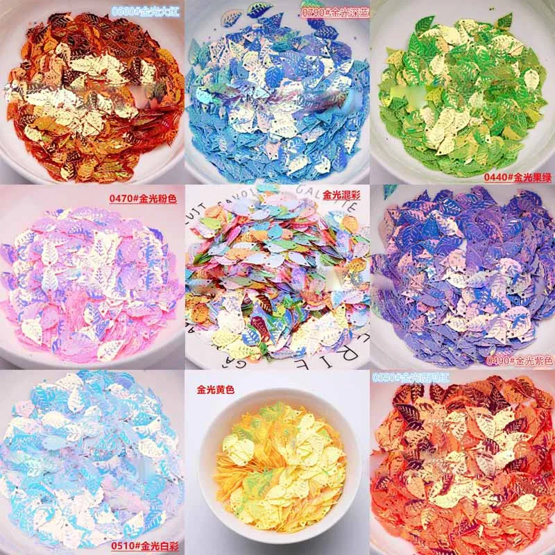 9 × 16 мм лист блестки Сделай Сам ручной работы Золотые жемчужные бусины