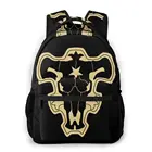 -Black Bull Crest Essential-логотип для подростков, школьная сумка, сумка для малышей, дорожный рюкзак с черным клевером, рюкзаки для мальчиков и девочек
