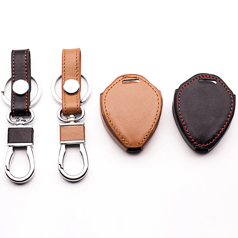 

2017 Hot sale high quality Genuine Leather Car key cover Skin case for Toyota Car cover case 3 buttons remote protect shell