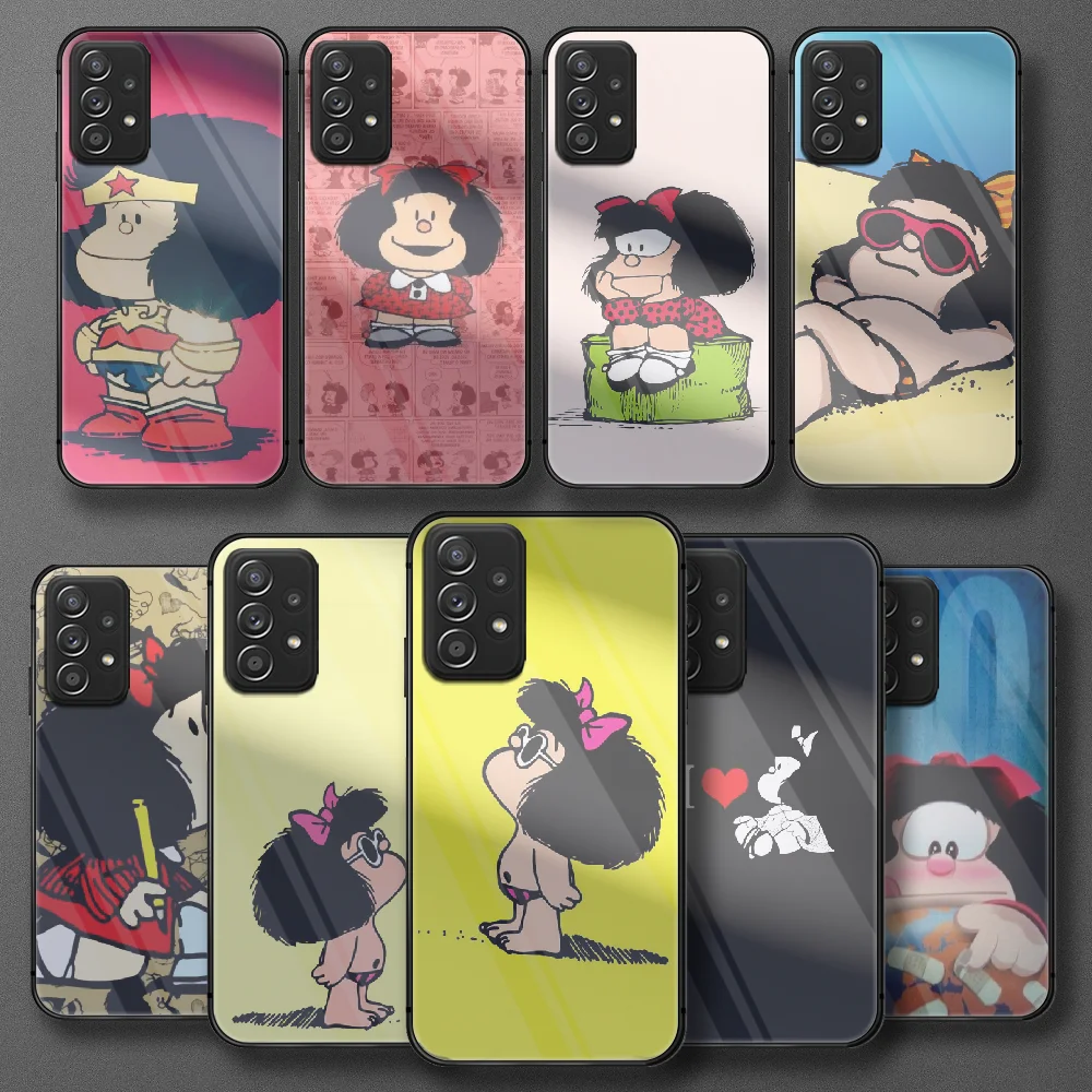 

Animated Cute Mafalda Tempered Glass Phone Case Cover For Samsung Galaxy A M 10 12 20 21 30 31 40 50 51 52 70 71 72 E S Cover