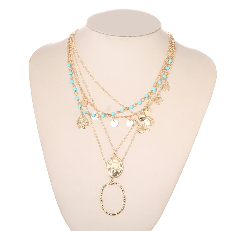 5 шт./компл. женские ожерелья Классический Геометрическая круглая драгоценные