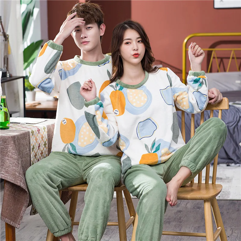 Зимний фланелевый пижамный комплект для женщин мужчин Ститч панда мультфильм