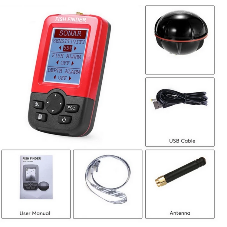 Умный Портативный глубинный рыболокатор с беспроводным гидролокатором 100 м