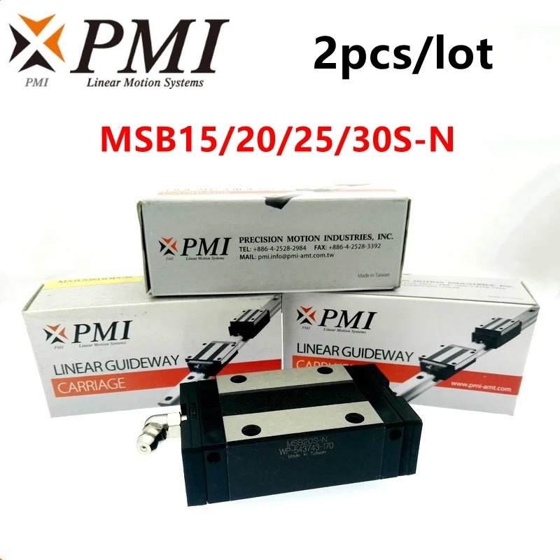 

2 шт. оригинальный Тайвань PMI MSB15S MSB20S MSB25S MSB30S-N линейная направляющая слайдер каретка блок для CO2 лазерного станка фрезерный станок с ЧПУ