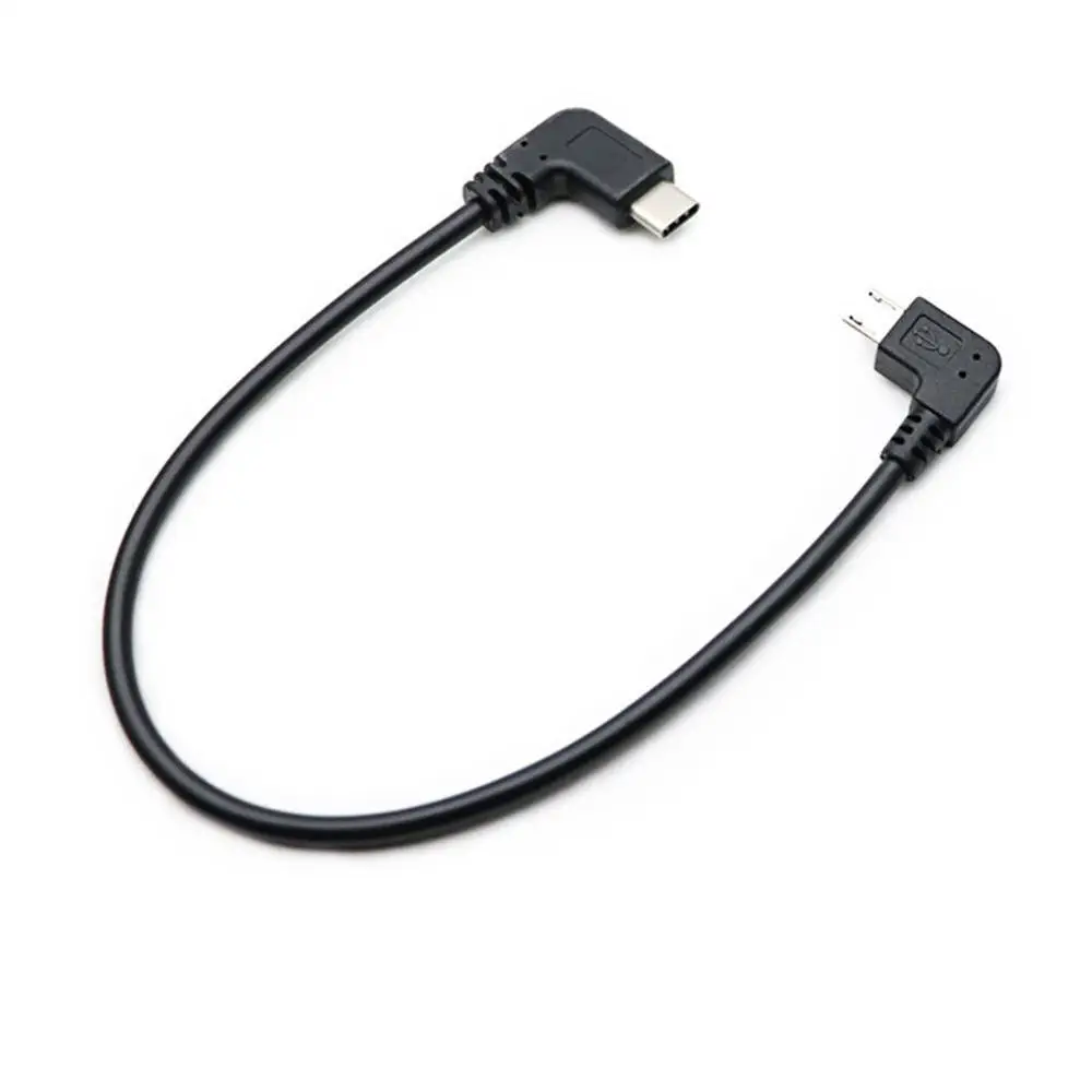 Кабель для передачи данных Micro USB Type-C USB3.1 кабель 90 градусов 1 фут OTG шнур с прямым
