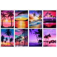 diy 5d diamond painting by number kit coconut tree crystal rhinestone diamond embroidery paintings cross stitch for home decor
