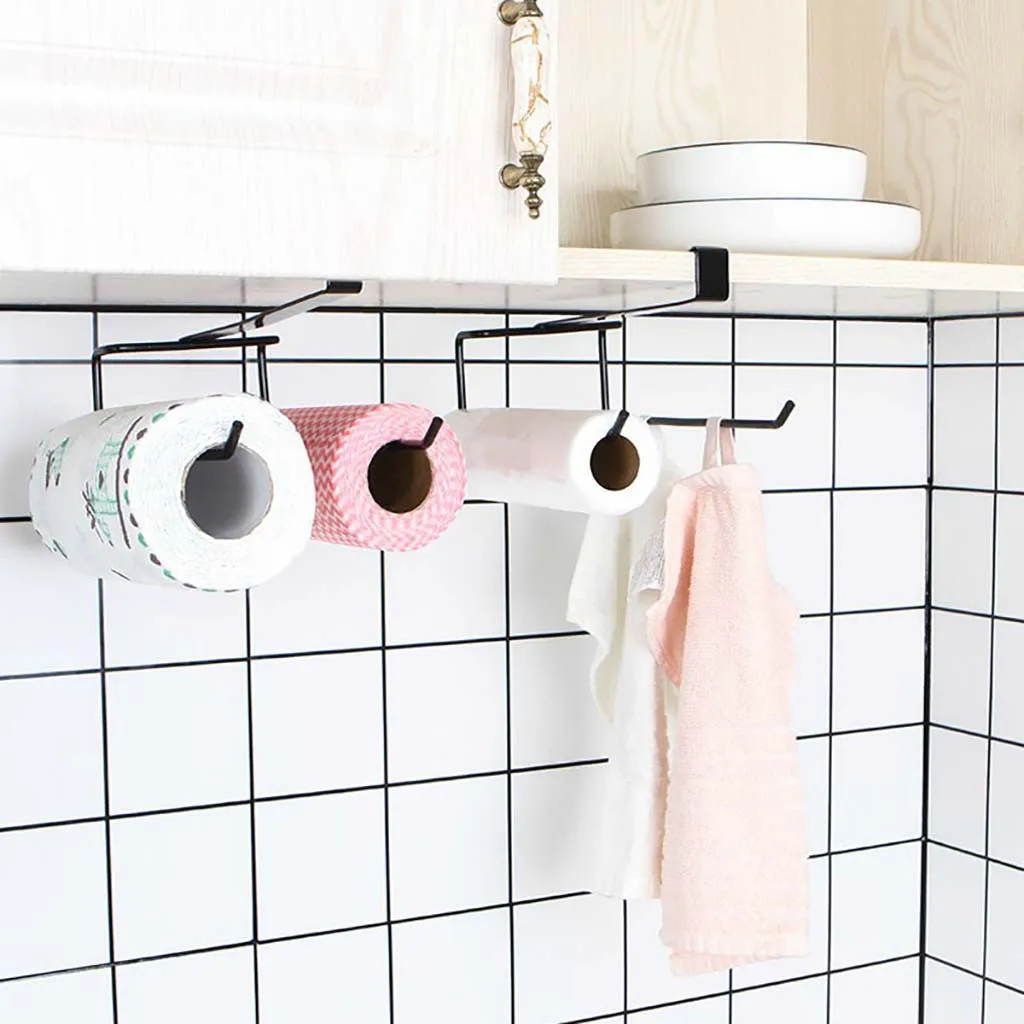 

Accessories Shelf Under Cabinet Paper Roll Rack Towel Holder Tissue Hanger Bathroom Organizer Rangement Shelf Kitchen Storage