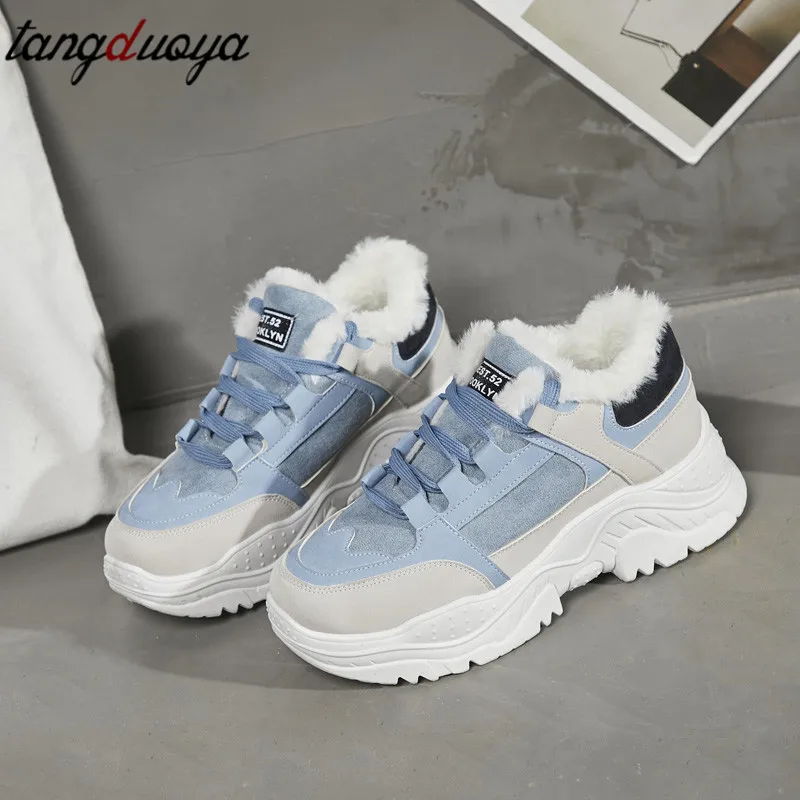 Женские кроссовки женская зимняя обувь для бега хлопковая плюшевая спортивная