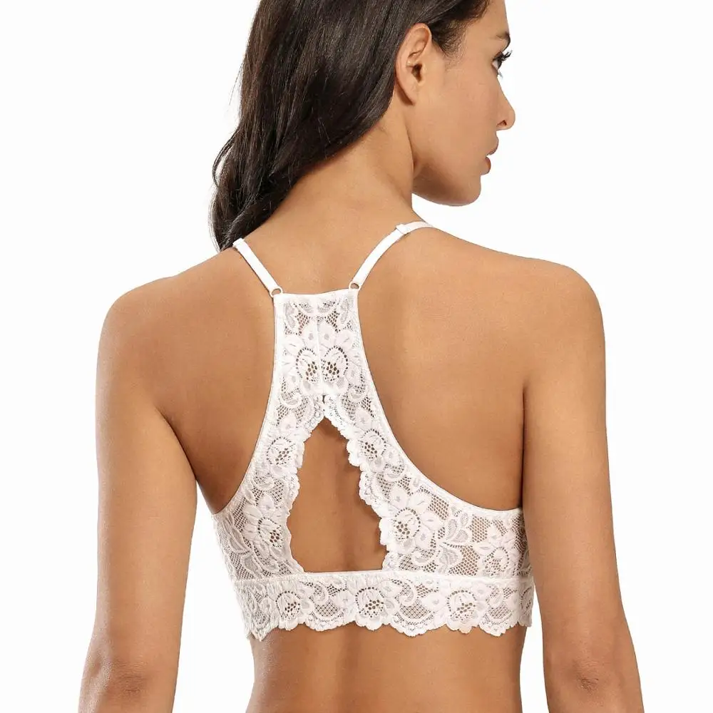 Кружевной бюстгальтер укороченный женский без косточек бесшовный с бретелькой