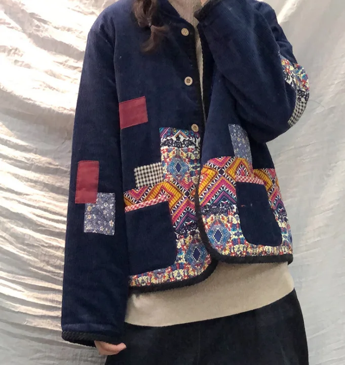 Винтажные женские вельветовые парки 2019 Осень Зима Свободные Теплые Длинные