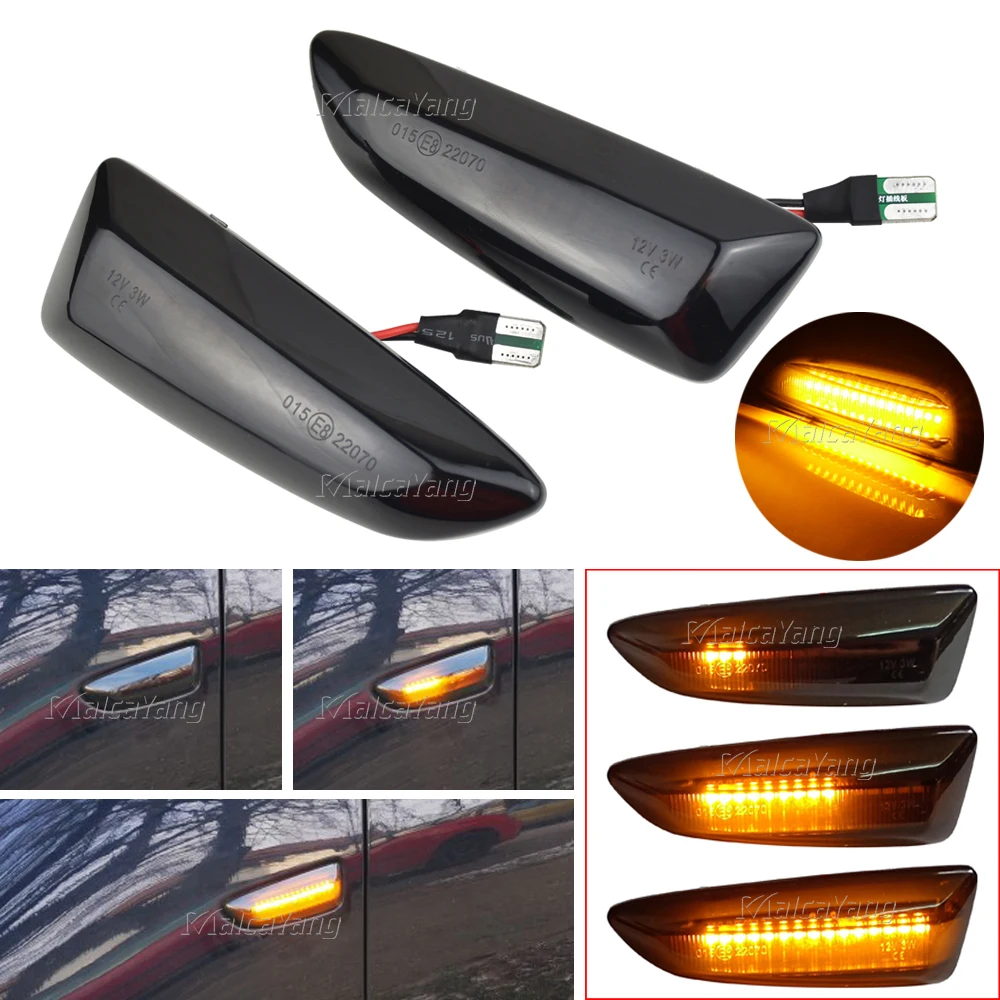

2X LED Flowing Turn Signal Dynamic Side Marker Lights For Opel For Vauxhall Astra J K Crossland X Grandland Insignia B Zafira C