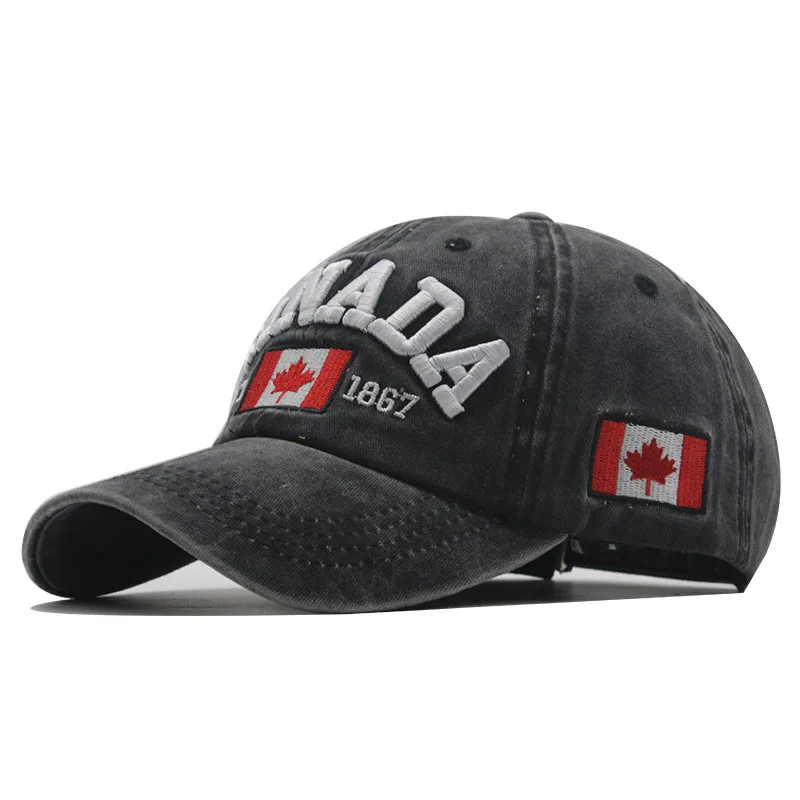 

100% Cotton Canada Baseball Cap Flag of Canada Hat Snapback Adjustable Mens Baseball Caps Brand Snapback Hat