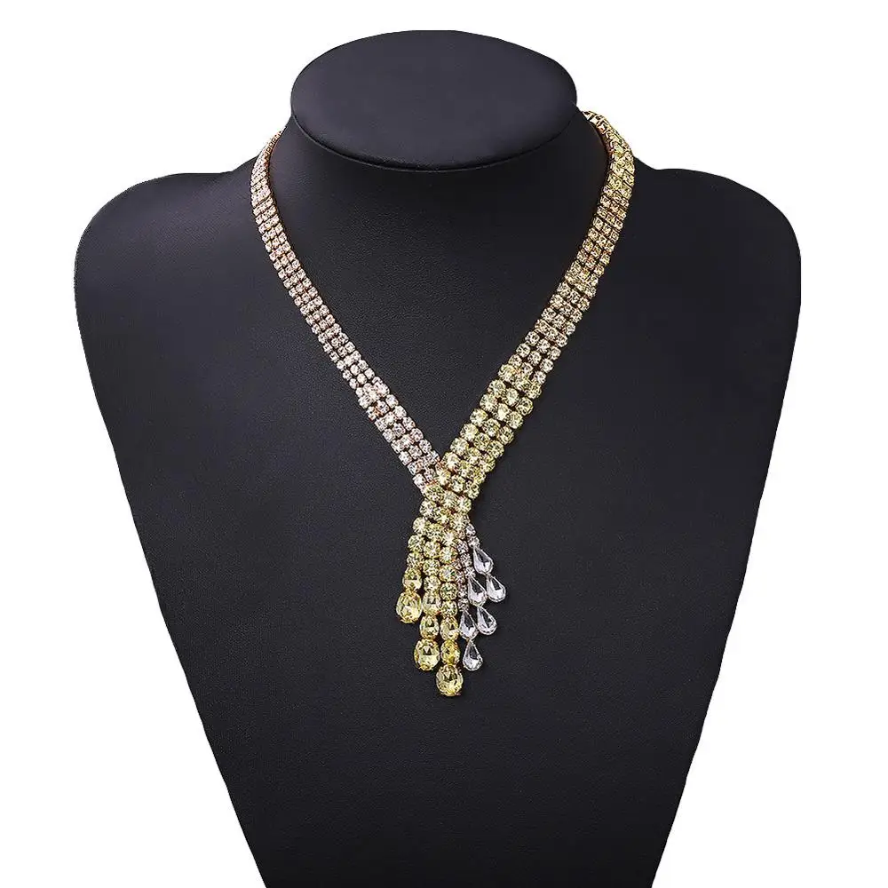 2020 длинное ожерелье с подвеской стразы женское дешево модное ювелирное изделие