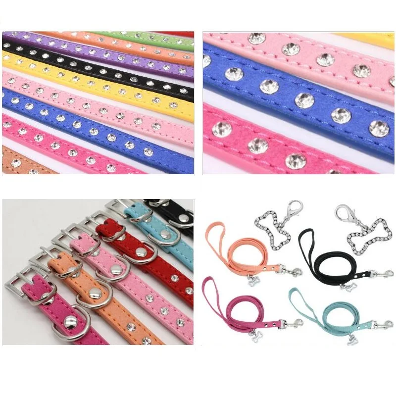 Ошейник стразы из искусственной кожи для собак аксессуар питомцев ошейник с