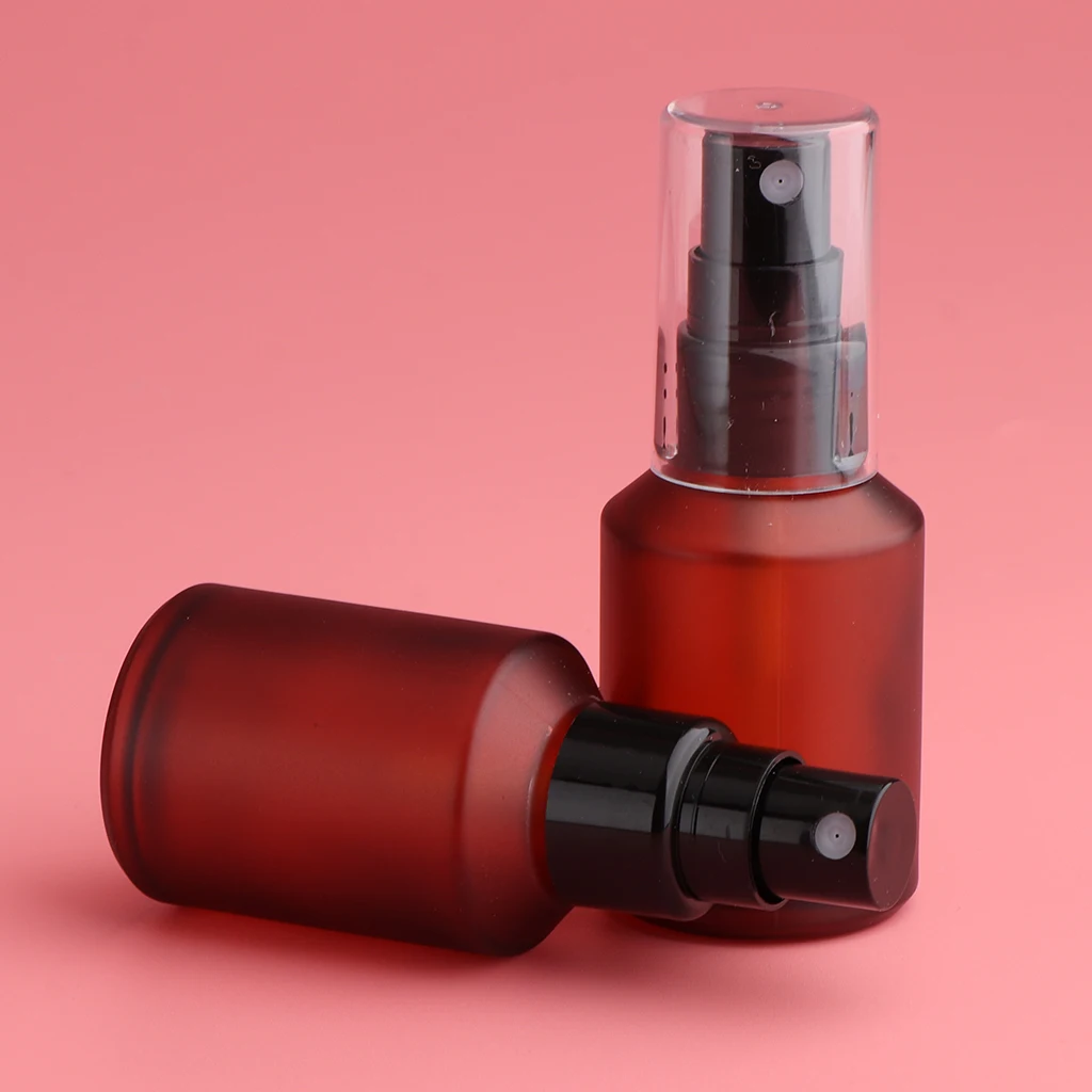 2 шт. из матового стекла пустая бутылочка с распылителем для путешествий шампунь