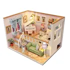 Кукольный дом мебель Diy Миниатюрный 3D Деревянный миниатюрный кукольный домик игрушки для детей подарки на день рождения Каса котенок дневник H013