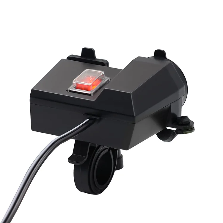 DC 12V Мотоцикл ATV руль крепление Dual 5V 4.2A USB зарядное устройство вольтметр
