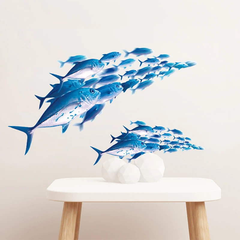 

Fishes Wall Stickers kids Children's rooms living room decoration Mural home art Decals Transparent Background stickers