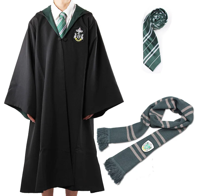 SL Robe tie scarf Поттер Косплей костюмы робы накидка с галстуком шарф палочка очки Ravenclaw/Gryffindor/Hufflepuff/Слизерин Гермиона Рождественский подарок - Цвет: SL Robe tie scarf
