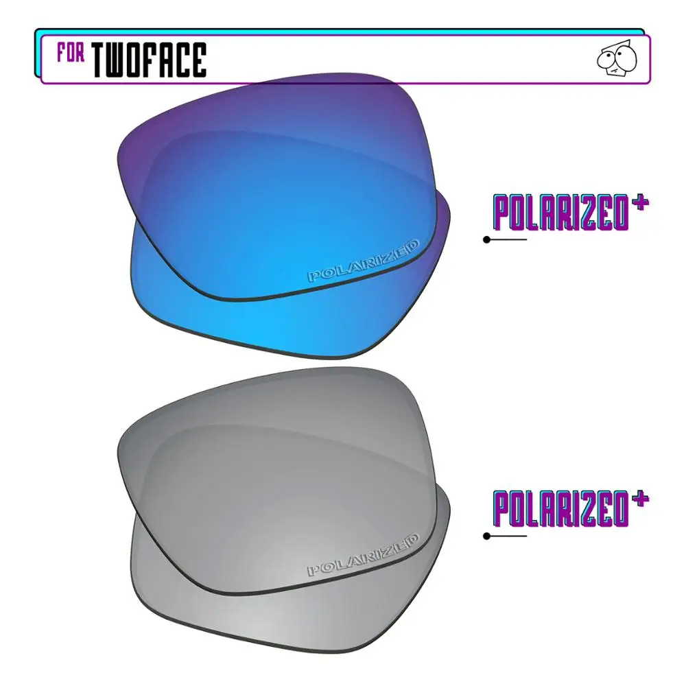 EZReplace Polarized Replacement Lenses for - Oakley TwoFace Sunglasses - Sir P Plus-BluePPlus