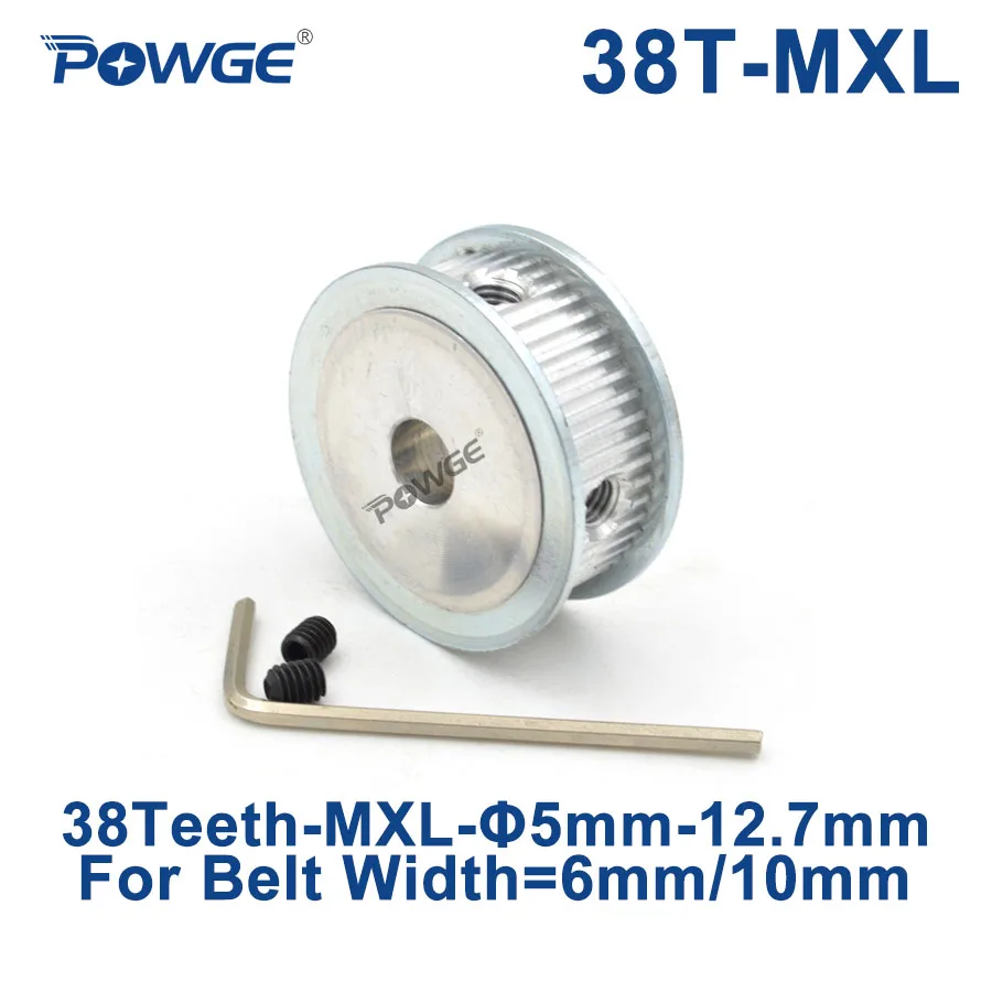 POWGE трапециевидная 38 зубчатый шкив Mxl Зубчатый Диаметр 5/6/6 35/7/8/10/12/12 7 мм ширина 6 10