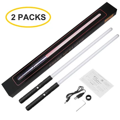 

MYBY Metal RGB double-headed lightsaber, smooth wielding, children's luminous toy role-playing props