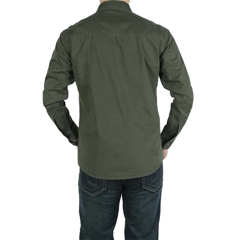 Мужские уличные рубашки с длинным рукавом весна-осень военные спортивные
