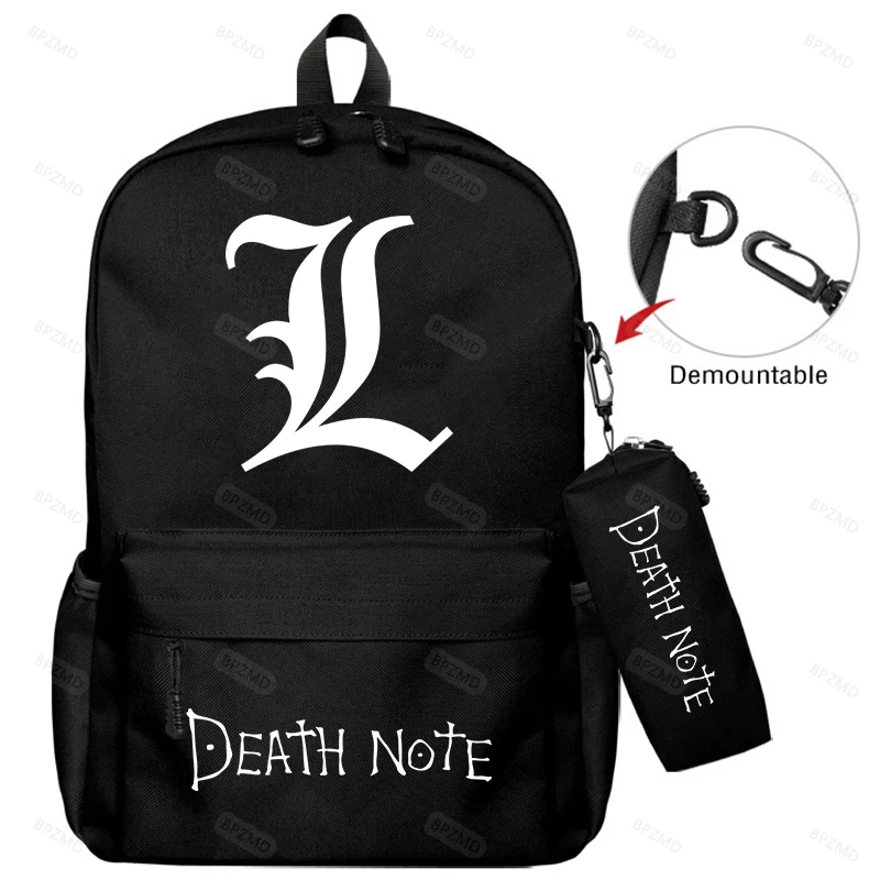 Рюкзак с мультипликационным аниме «Death Note», Студенческая сумка для книг для подростков, мальчиков и девочек, школьный холщовый ранец, модная... от AliExpress WW