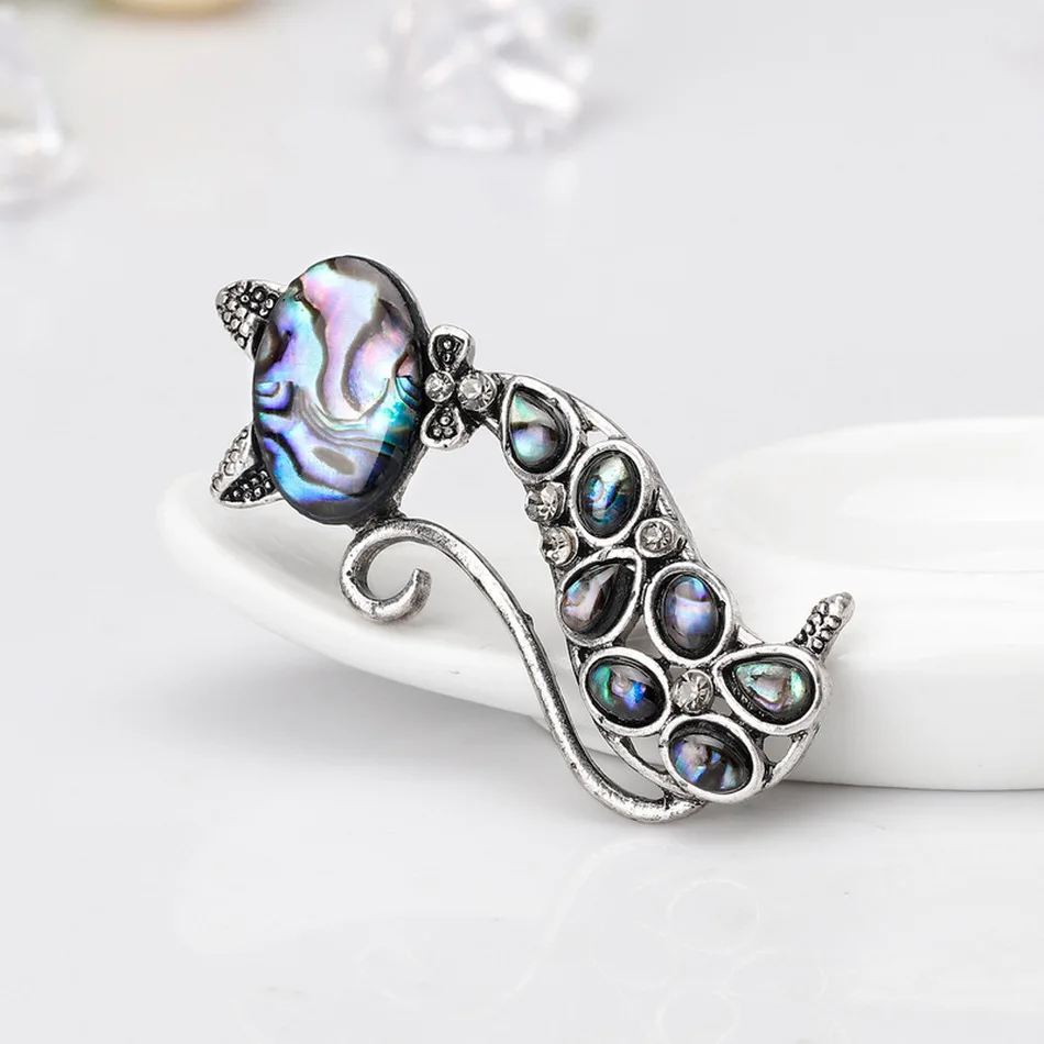 Винтажная натуральная ракушка Abalone Милая брошь булавка в виде животного для Gir Женская модная бутоньерка шелковый шарф ювелирные изделия аксессуары оптом