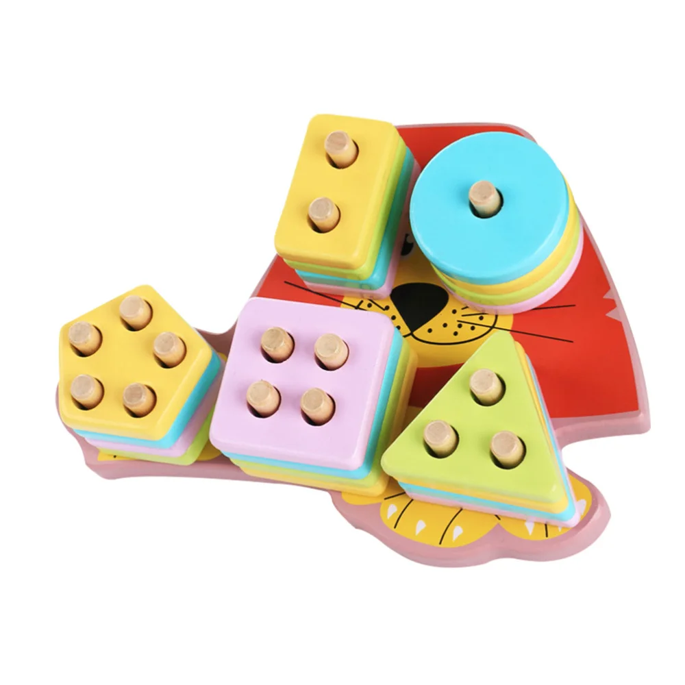 

1 Set Rainbow Tower Plaything Kids Wooden Stacking Baby Stacking Plaything