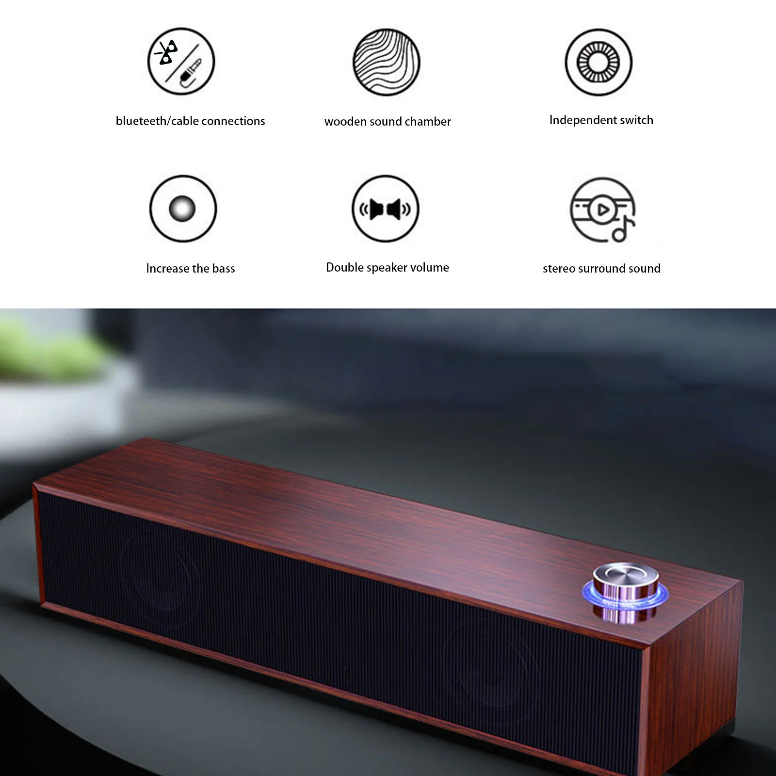 Bluetooth 3D стереоколонка Беспроводная портативная большой мощности MP3 музыка аудио