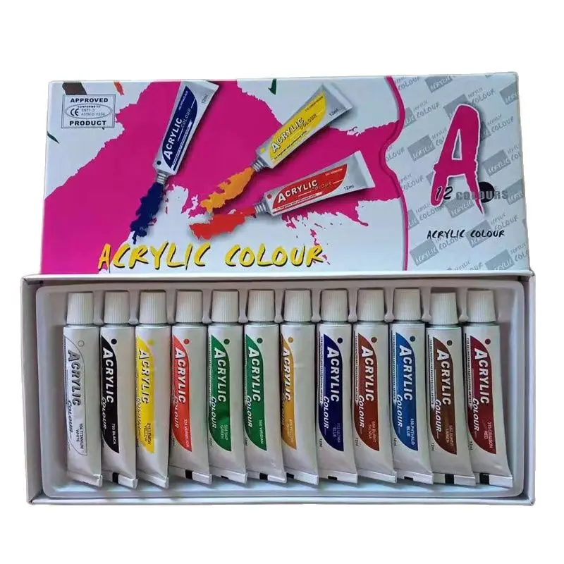 12 шт акриловые краски росписи к ткани одежде с помощью обувь пластиковых бутылок