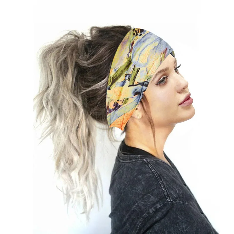 

2020 Hot Sale Bohemia Headpiece Women Stretch Headwear Headbands Bandage Stretch Girl Wide Hair Bands Headwrap Scarf Hairbands