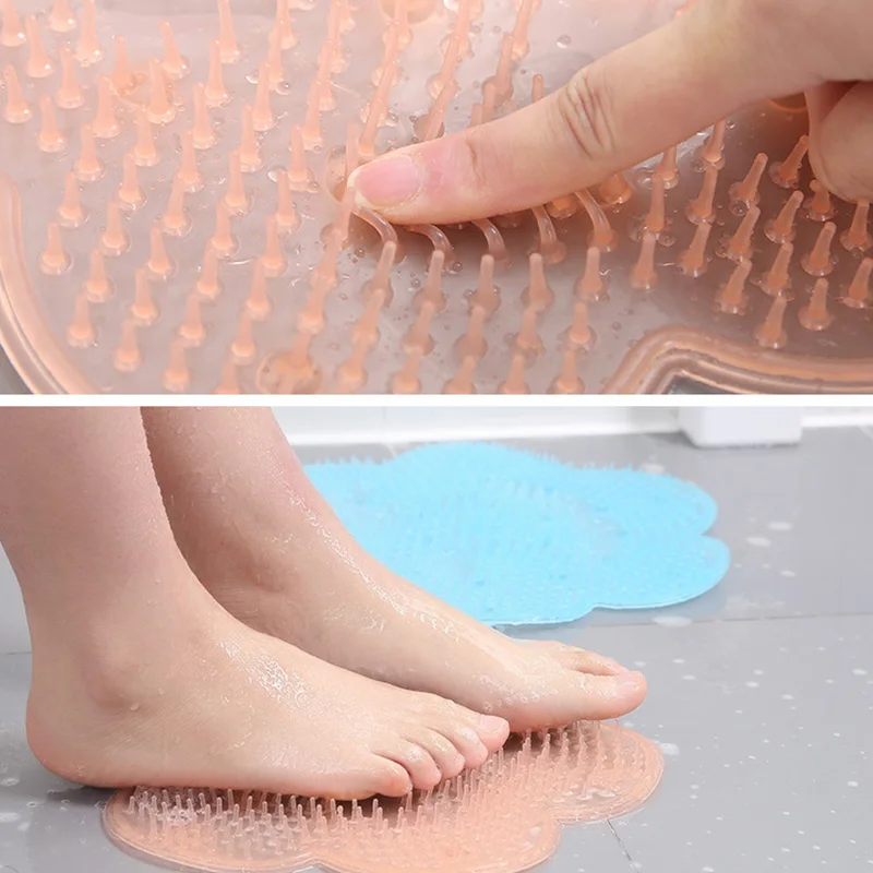 

High Lazy Bath Massage Pad Silicone Bath Foot Massage Pad Mat Shower Massage Cushion Brush Suction Cup Non-slip Foot Mat