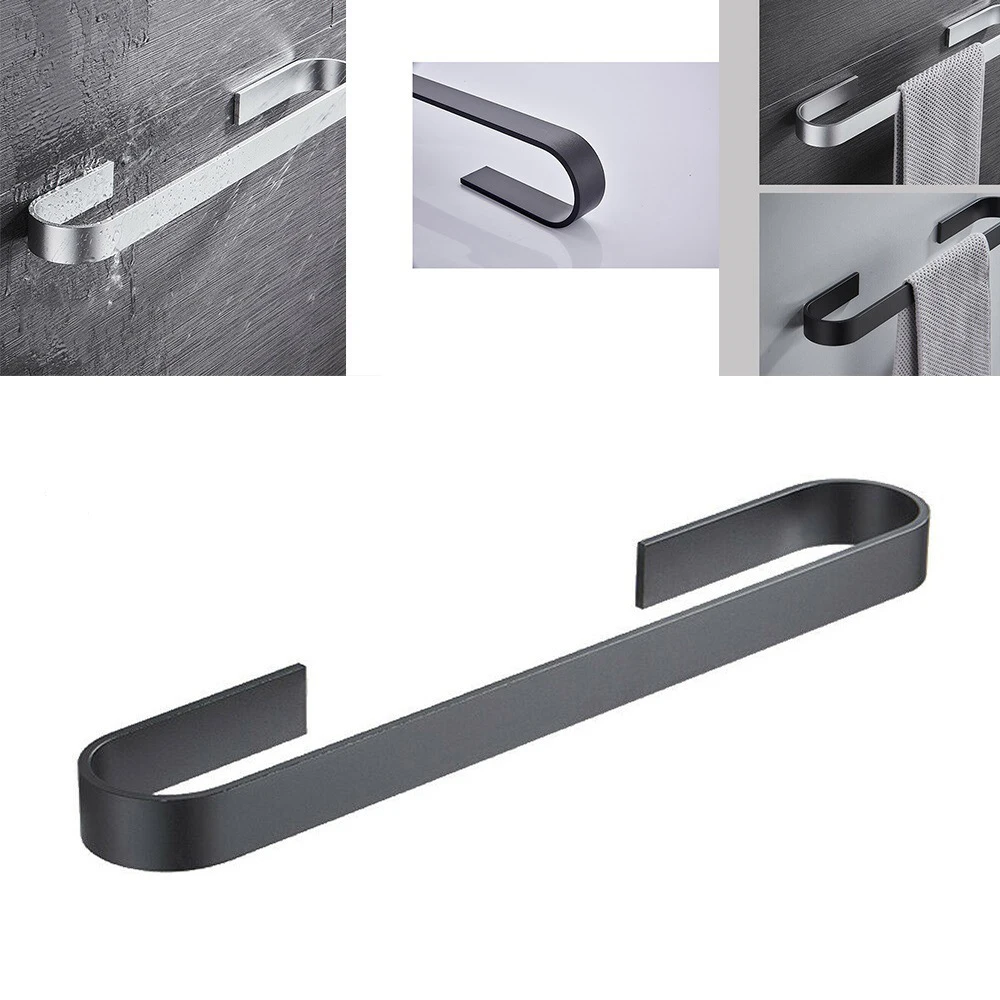 

Nail Free Bathroom Storage Towel Holder 25/30/40 Cm Wall Mounted Towel Shelf Self-adhesive Rack Holder Aluminum Sliver Black
